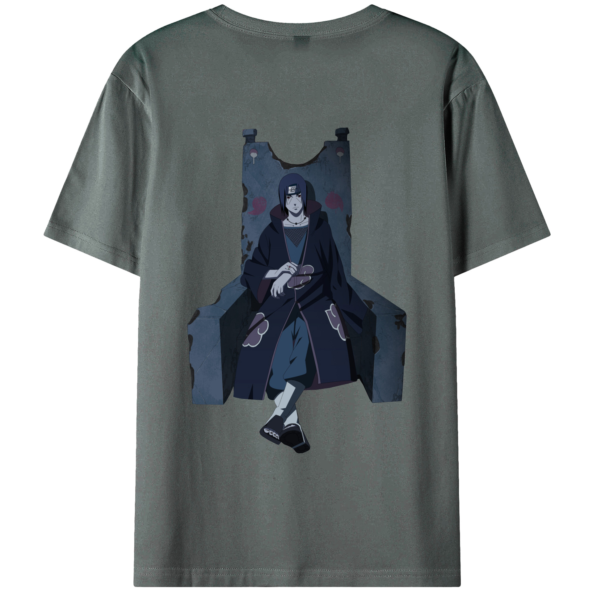 （画像用） NARUTO -ナルト- うちは イタチ Uchiha Itachi 綿100％ メンズ半袖Tシャツ（バックプリント） 通気性